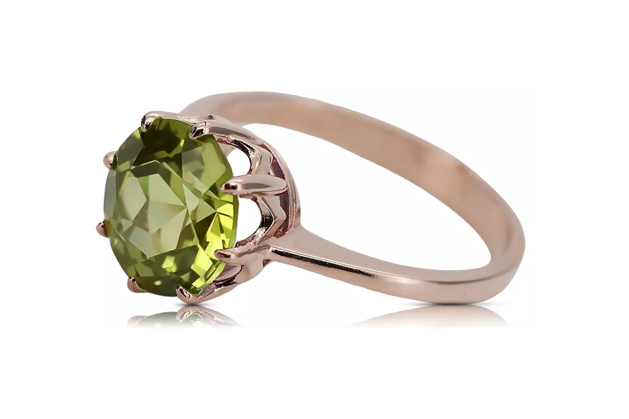 Geltonasis peridotas originalus 14k rožinio aukso vintage VRC157R